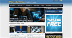 Desktop Screenshot of pokerlistings.com